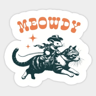 Meowdy Rodeo Cat and Mouse Sticker